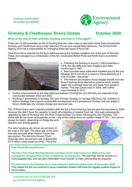 Grimsby & Cleethorpes Sirens Update October 2020