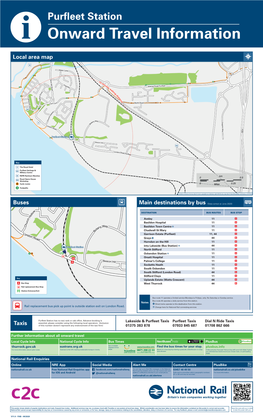 Purfleet Station I Onward Travel Information Local Area Map