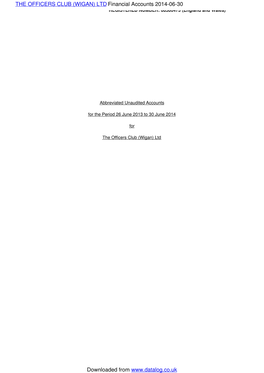 WIGAN) LTD Financial Accounts 2014-06-30 REGISTERED NUMBER: 08586473 (England and Wales