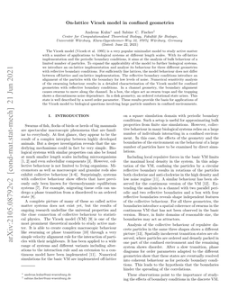 Arxiv:2105.08792V2 [Cond-Mat.Stat-Mech] 21 Jun 2021 Cles with Their Neighbours