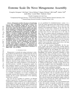 Extreme Scale De Novo Metagenome Assembly