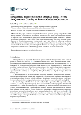 Singularity Theorems in the Effective Field Theory for Quantum Gravity at Second Order in Curvature