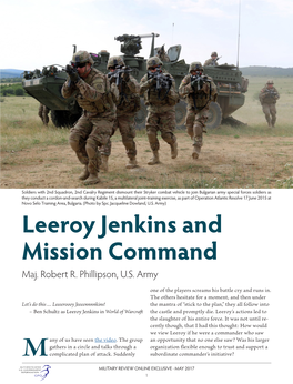 Leeroy Jenkins and Mission Command Maj