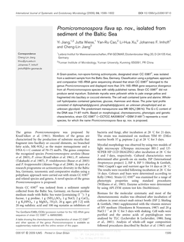 Promicromonospora Flava Sp. Nov., Isolated from Sediment of the Baltic Sea