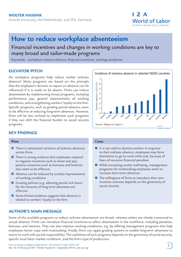 How to Reduce Workplace Absenteeism