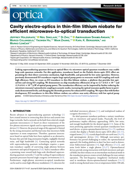 Cavity Electro-Optics in Thin-Film Lithium Niobate for Efficient Microwave-To