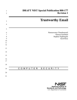 Draft NIST SP 800-177 Revision 1, Trustworthy Email