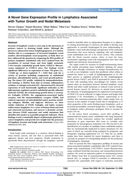 A Novel Gene Expression Profile in Lymphatics Associated with Tumor