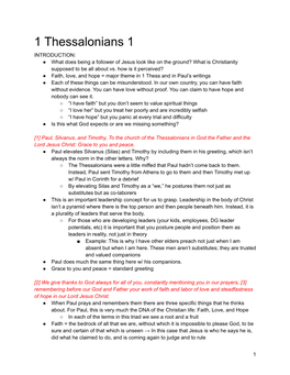 1 Thessalonians 1 INTRODUCTION: ● What Does Being a Follower of Jesus Look Like on the Ground? What Is Christianity Supposed to Be All About Vs