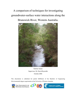 A Comparison of Techniques for Investigating Groundwater-Surface