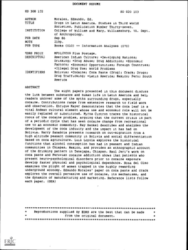 DOCUMENT RESUME ED 308 132 SO 020 103 AUTHOR Morales