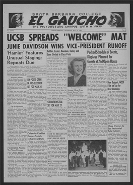 Ucsb Spreads "Welcome”