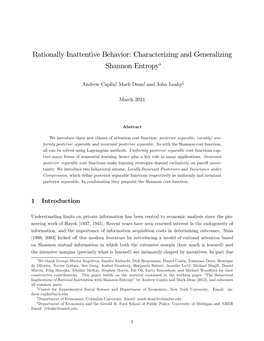 Rationally Inattentive Behavior: Characterizing and Generalizing