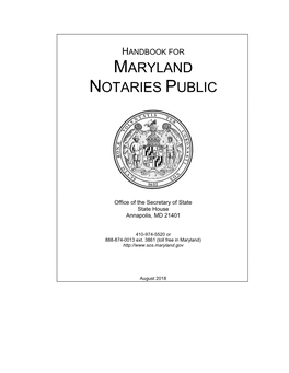 Maryland Notaries Public