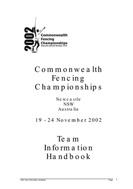 Team Information Handbook
