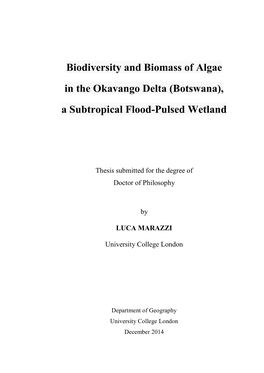 Botswana), a Subtropical Flood-Pulsed Wetland