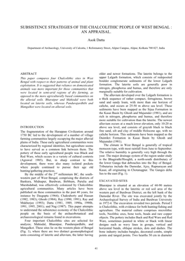 Subsistence Strategies of the Chalcolithic People of West Bengal : an Appraisal