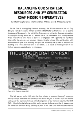 BALANCING OUR STRATEGIC RESOURCES and 3RD GENERATION RSAF MISSION IMPERATIVES by SLTC Christopher Chew, SLTC Vincent Yap, MAJ Alex Chew & MAJ Lee Hsiang Wei