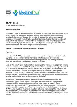 THAP1 Gene THAP Domain Containing 1