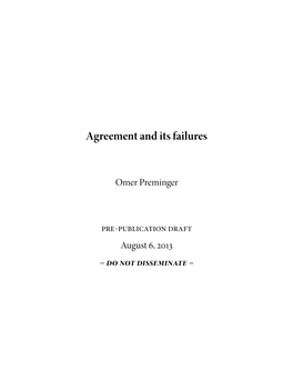 Agreement and Its Failures