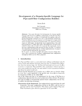 Development of a Domain-Specific Language for Pipe-And-Filter