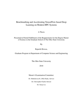 Benchmarking and Accelerating Tensorflow-Based Deep Learning on Modern HPC Systems