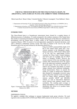 Chaco Parana Basin: Surface Wave Tomography