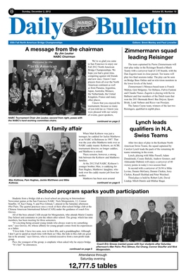 12,777.5 Tables Page 2 Sunday, December 2, 2012 Daily Bulletin