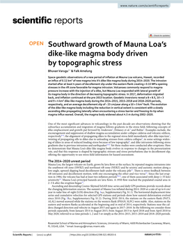 Southward Growth of Mauna Loa's Dike-Like Magma Body Driven by Topographic Stress