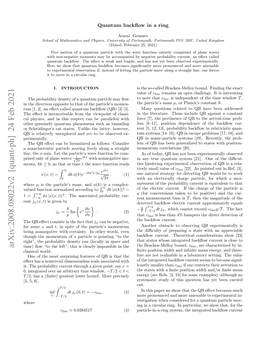 Arxiv:2008.08022V2 [Quant-Ph] 24 Feb 2021 Time) ﬂow “To the Left”; This Is Clearly Impossible in the Line Classical World