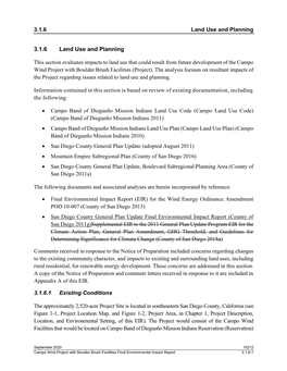 3.1.6 Land Use and Planning