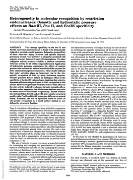 Heterogeneity in Molecular Recognition by Restriction