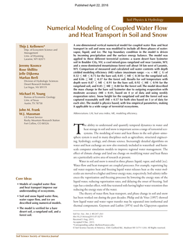 Numerical Modeling of Coupled Water Flow and Heat Transport in Soil and Snow