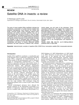 Satellite DNA in Insects: a Review