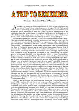 Trip Really Began Two a Days Later in Yuma, Arizona, a Legendary Name in the Saga of the Old West