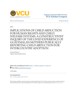 Implications of Child Abduction for Human Rights and Child Welfare Systems