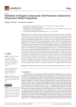Oxidation of Organic Compounds with Peroxides Catalyzed by Polynuclear Metal Compounds