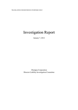 Investigation Report