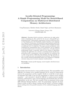 Locally-Oriented Programming: a Simple Programming Model for Stencil-Based Computations on Multi-Level Distributed Memory Architectures