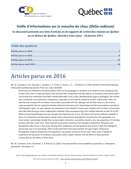 Articles Parus En 2016