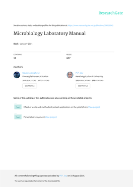 Microbiology Laboratory Manual