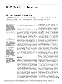 Risks of Bisphosphonate