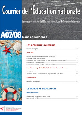 Courrier De L'éducation Nationale A07