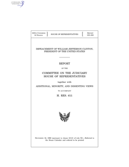 Report of the House Judiciary Committee on the Impeachment Of