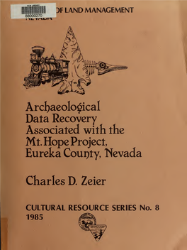 Archaeological Data Recovery Associated with the Mt. Hope Project, Eureka County, Nevada