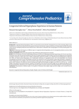 Congenital Adrenal Hyperplasia: Experience in Iranian Patients