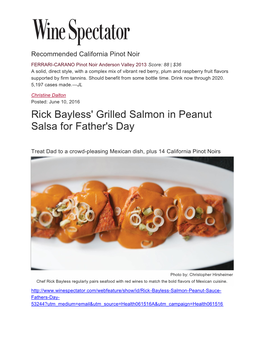 Rick Bayless' Grilled Salmon in Peanut Salsa for Father's Day