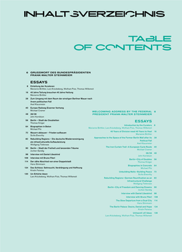 Table of Contents