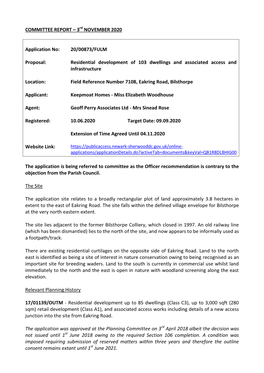 20/00873/FULM Proposal: Residential Development of 103 Dwellings And