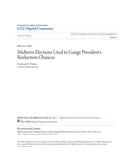 Midterm Elections Used to Gauge President's Reelection Chances Desmond D